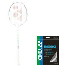 YONEX NANOFLARE 555 球拍 26磅 BG80 球線 拍頭套, 1個, 單一商品