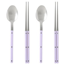 샤블랑 스텐304 한식 수저 세트, 2세트, 숟가락 + 젓가락, 퍼플, 퍼플