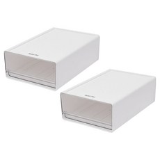 Market Plan 組合式多功能可堆疊滑動食品儲藏室收納盒, 透明, 2個