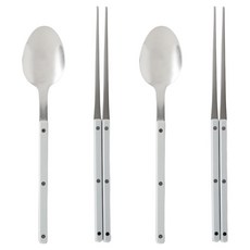 샤블랑 스텐304 한식 수저 세트, 2세트, 숟가락 + 젓가락, 그레이, 그레이