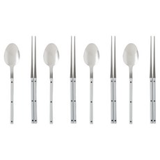 샤블랑 스텐304 한식 수저 세트, 4세트, 숟가락 + 젓가락, 그레이, 그레이, 그레이, 그레이