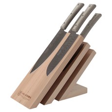 Valgovia 磁吸刀座套組 01, 1套, 刀座 + 果菜刀 11cm + 中餐刀 13cm + 切片刀 18cm