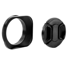 동글이 프리미엄 용이한 카메라 렌즈후드 + 캡 세트 62mm, 1세트, 블랙