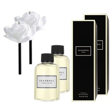 시즈넬 차량용 화이트로즈 블랙에디션 디퓨저 오일 리필 150ml 세트, 2세트, 피오니 앤 블러쉬