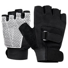 Babigongsik 雙重固定防滑墊健身手套 雙手穿戴組, 黑色, 1套