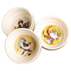MaisonDeMori Mori Neko 醬料碗 7.2cm 3件組, 黑貓, 暹羅貓, 條紋貓, 1套