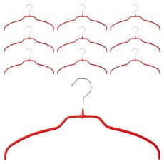 MAWA 防滑薄款襯衫衣架 36FT, 紅色, 10個