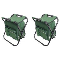 SAPA 摺疊揹包椅, 綠色, 2個