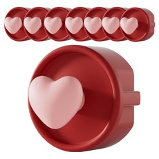 원더파파 실리콘 콘센트 손잡이형 안전커버, 레드 하트, 8개
