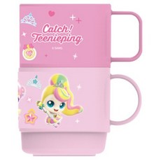 르번 프린세스 캐치티니핑 도형컵 230ml x 2종 세트, 혼합색상, 1세트