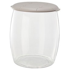 순잠 뚜껑형 컬러풀 투명 수납 멀티 스툴, 긴원형그레이, 1개