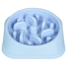 Truly House 寵物防滑慢食碗 防打翻設計, 藍色, 1個