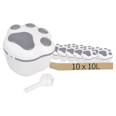 Truly House 寵物保鮮儲糧桶 密封飼料罐 贈飼料鏟 大號, 白色, 1個, 10L