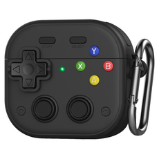 Koios AirPod4 復古遊戲手把耳機保護殼, 黑色, 1個, 單一商品