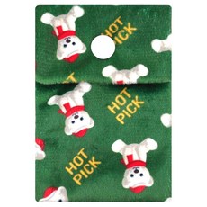 핫픽 따뜻하곰 휴대용 프리미엄 극세사 포켓용 핫팩 파우치 그린 미니, 1개