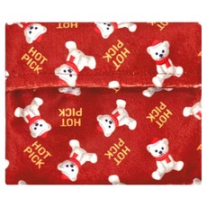 핫픽 따뜻하곰 프리미엄 극세사 포켓용 파우치 핫팩 휴대용 대형 레드, 1개