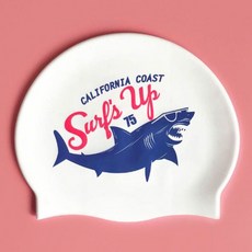 REALLYGOODSWIM 鯊魚矽膠泳帽, 白色, 1個