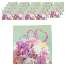 아느로 로즈 패턴 장식용 냅킨, HH10, 20개, 1개입