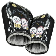 Ez2mk MS 1690 방수 방풍 오토바이 방한 장갑 양손착용 + PVC 방수 커버 세트, 블랙