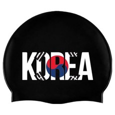 REALLYGOODSWIM 太極旗矽膠泳帽, 黑色, 1個