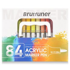 Brutfuner 동네형 아크릴 유리 드로잉 스케치 마카펜, 1개, 84색