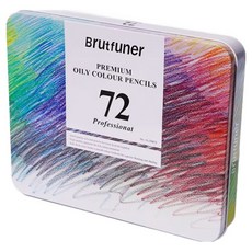 Brutfuner 鄰家大哥 高級鐵盒 優質素描油性色鉛筆, 1個, 72色