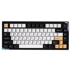 몬스타기어 풀알루미늄 VIA 폰 태블릿 블루투스 조약돌 유무선 텐키리스 키보드, 블랙(아델리), STELLA75, 미드나잇축