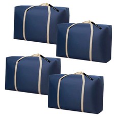 Market Plan 現代簡約特大號搬家收納袋 110L, 海軍藍, 4個