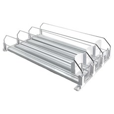 冰箱整理罐裝飲料架 3排便利商店飲料託盤, 白色, 1個