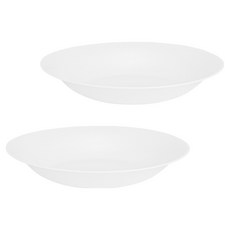 Bormioli Rocco 簡約 White Moon 湯盤 23cm, 2個, 白色