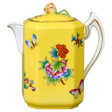 匈牙利 Herend 維多利亞女王咖啡壺 鳥形壺鈕, 黃色, 500ml, 1個