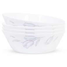 바칠레 러블리 플라워 대접, 화이트, 4개