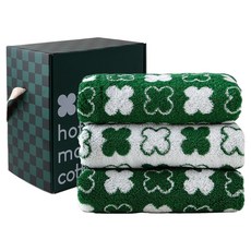 sosomoso 更柔軟天絲莫代爾飯店毛巾 3入禮盒組, 幸運草, 1套