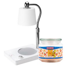 하리보캔들 미듐자 + 빛 높이 조절 캔들워머 세트, 화이트, 피치 파라다이스