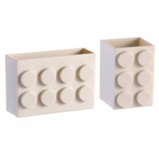 은희마법 수납형 냉장고 블록 자석 2종 세트, 화이트