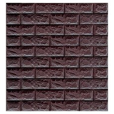 3D泡棉壁紙 自黏式防水隔熱磚紋泡棉磚, 咖啡色, 1個