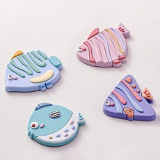 恩熙魔法 室內設計磁鐵魚造型4件組, 混合色