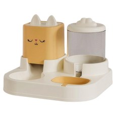 POGGU 自動寵物雙碗餵食飲水機, 黃色, 1個, 4000ml