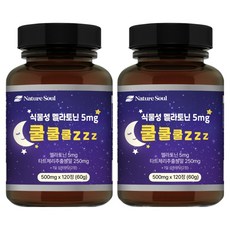 네이처소울 식물성 멜라토닌 5mg 쿨쿨쿨 zzz 60g, 2개, 120정