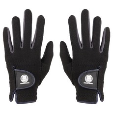BUKURO HONMA Heat Core 矽膠防滑公園高爾夫防寒手套 雙手穿戴組, 黑色