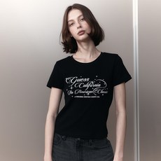 GUESS 女款藍圖提花短袖T恤 OP2K5406BLKM, 黑色