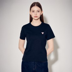 게스 여성용 미니삼각 슬럽 반팔티셔츠 YP2K9433BLKS
