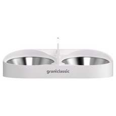 grantclassic 餵不停 LuxNourish 貓狗自動餵食器配件 雙碗盤 L105-01, 白色, 1個