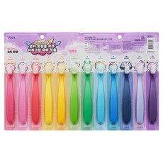 뷰카 트윙클 키즈 이지그립 초미세모 유아 칫솔 스텝2 12종 세트, 혼합색상, 12개입, 1세트