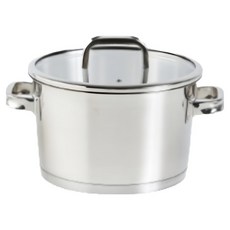 allevo 電磁爐 Brioche 銅 316不鏽鋼 雙耳鍋, 銀色, 1個, 24cm