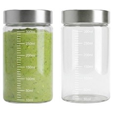 라임올리브 내열유리 눈금 유리병, 2개, 300ml