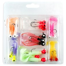 999Fishing 汲鉤頭結合型尾軟7件組, 隨機出貨, 110g, 1套