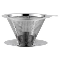 발룬피니 스텐 304 이중망 커피필터 드리퍼 실버, 1개, 단품