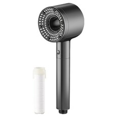 THE ZAKKA 5段水壓調節省水過濾蓮蓬頭 7 x 8 x 25 cm, 黑色, 1個