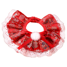 高精寵物 寵物圍脖 碎花款, 紅色, 1個